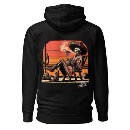 EL SOL Hoodie in black with graphic artwork
