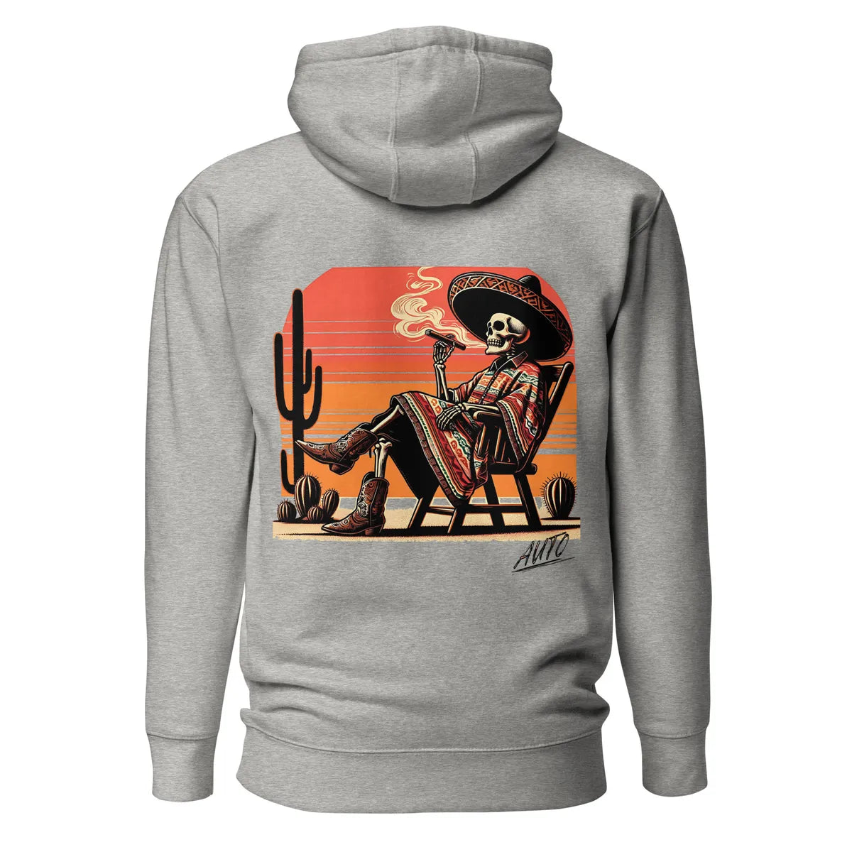 Carbon gray EL SOL Hoodie, rear print visible