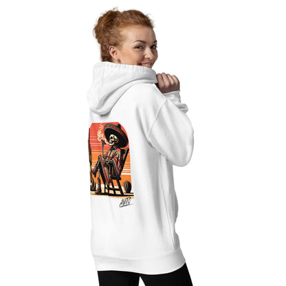 EL SOL white hoodie, unisex fit back design