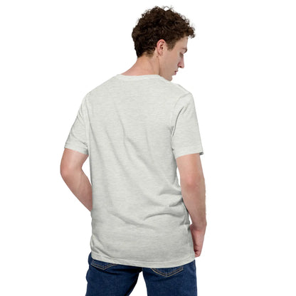EL SOL T-shirt by Auto Beats in ash gray, back view on model