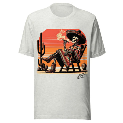 Ash gray EL SOL T-shirt, close front view